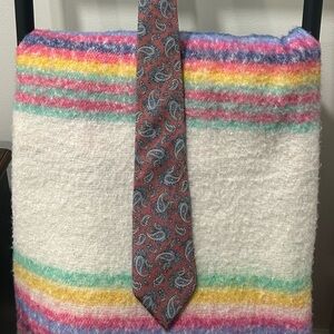 Dior Paisley Silk Tie in Burgundy and Navy